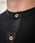 1927 Henley Shirt Short Sleeve Deep Black