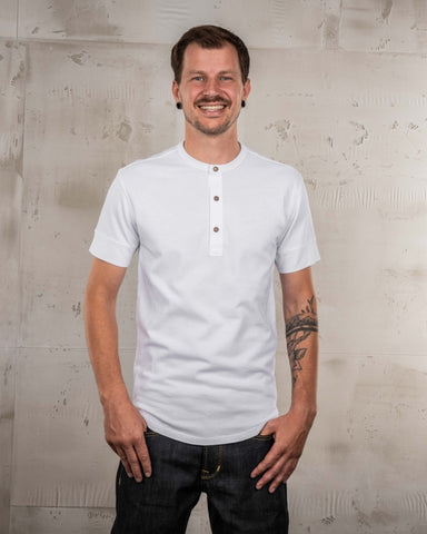 1927 Henley Shirt Short Sleeve Pure White Pike Brothers