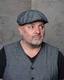 1928 Newsboy Cap grey striped linen Pike Brothers