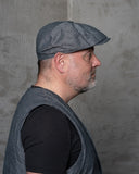 1928 Newsboy Cap grey striped linen Pike Brothers