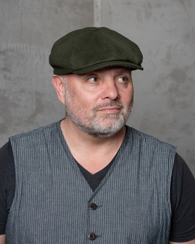 1928 Newsboy Cap Moleskin moss Pike Brothers