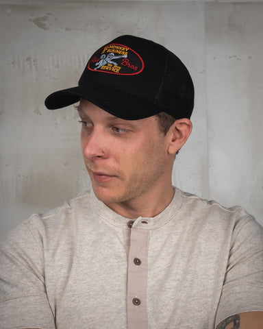 1972 Trucker Cap No Monkey Business Black Pike Brothers
