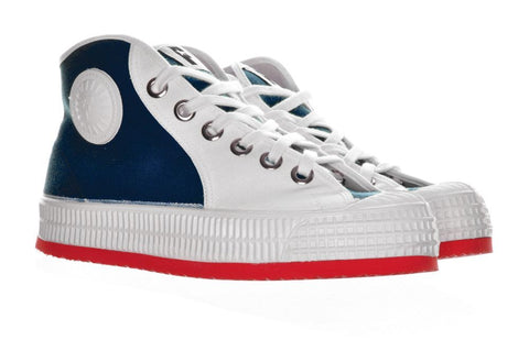Classic 50s sneakers India & White - White Red Outsole