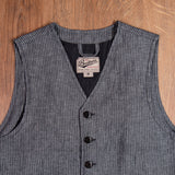 1905 Hauler Vest grey striped linen Pike Brothers