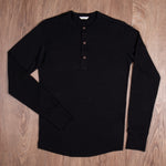1927 Henley Shirt long sleeve faded black Pike Brothers