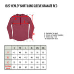 1927 Henley Shirt long sleeve granate red Pike Brothers