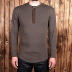 1927 Henley Shirt long sleeve brown melange Pike Brothers