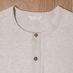 1927 Henley Shirt long sleeve ecru melange Pike Brothers