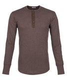 1927 Henley Shirt long sleeve brown melange Pike Brothers