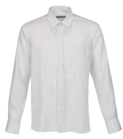 1947 Albatros Shirt white blue linen Pike Brothers
