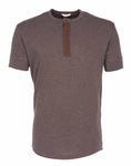1927 Henley Shirt short sleeve brown melange Pike Brothers